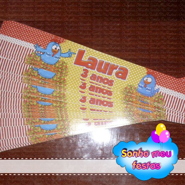 Rótulo para potinho de papinha galinha pintadinha