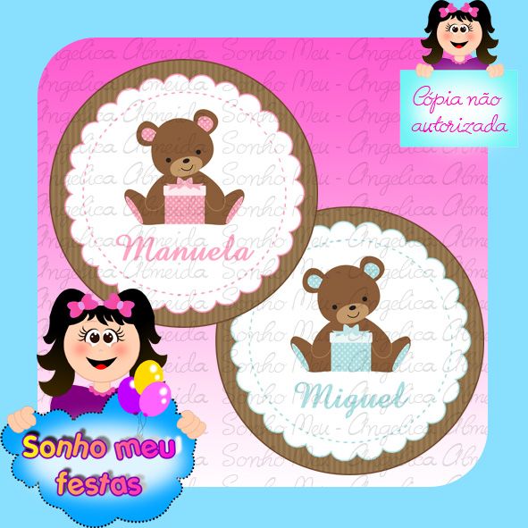 Latinha mint to be 5cm urso
